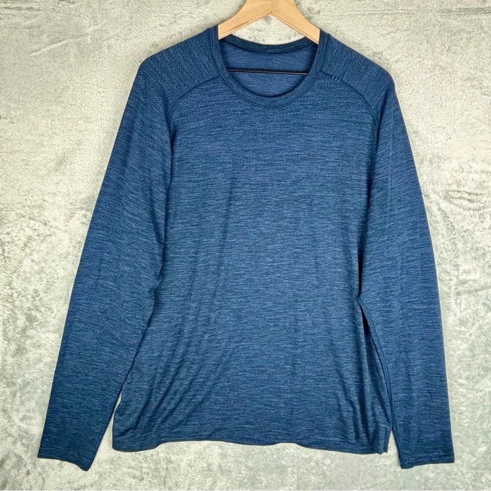 Lululemon Shirt Mens‎ XL Metal Vent Tech Long Sleeve Mineral Blue True Navy